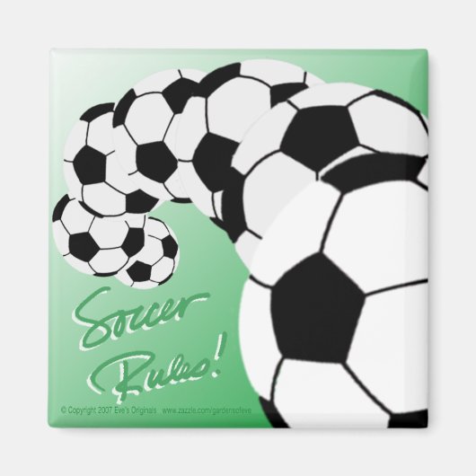 サッカールールSqマグネット/緑 マグネット (正面)