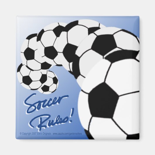 サッカールールSqマグネット/青 マグネット (正面)