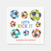サッカーレッツキック男子誕生日 スタンダードカクテルナプキン (正面)