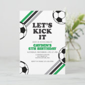 サッカーレッツキック緑の誕生日 招待状 (スタンド正面)