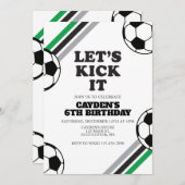 サッカーレッツキック誕生日 招待状 (正面/裏面)