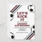 サッカーレッツキック誕生日 招待状 (正面)