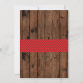 サッカーレッドボーイベイビーシャワーウッドフットボール招待状 招待状 (裏面)