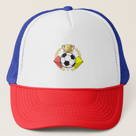 サッカーレッド&イエローカードトロフィー キャップ (正面)