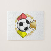 サッカーレッド&イエローカードトロフィー ジグソーパズル (横)