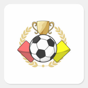 サッカーレッド&イエローカードトロフィー スクエアシール