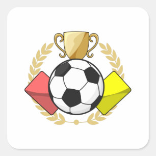 サッカーレッド&イエローカードトロフィー スクエアシール