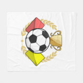 サッカーレッド&イエローカードトロフィー フリースブランケット (正面(横))