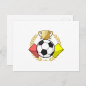 サッカーレッド&イエローカードトロフィー ポストカード (正面/裏面)