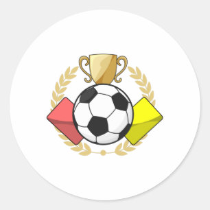 サッカーレッド&イエローカードトロフィー ラウンドシール