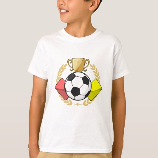 サッカーレッド&イエローカードトロフィー Tシャツ (正面)