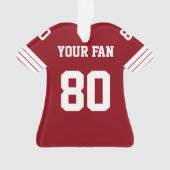 サッカーレッド、金ゴールド&ホワイトジャージーオーナメント オーナメント (正面)