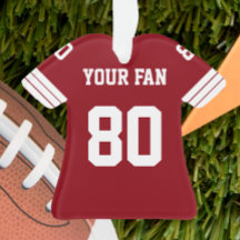 サッカーレッド、金ゴールド&ホワイトジャージーオーナメント