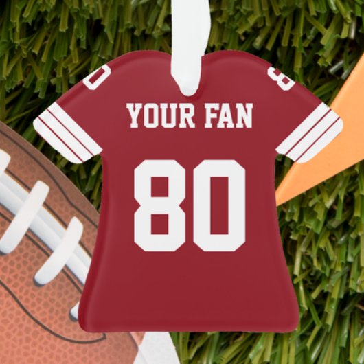 サッカーレッド、金ゴールド&ホワイトジャージーオーナメント オーナメント