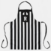 サッカーレフェリー白黒エプロンストライプの付 エプロン (正面)