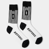 サッカーレフェリー白黒ソックスストライプのズ ソックス (右)