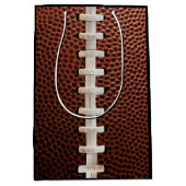 サッカーレースのテクスチャブラック ミディアムペーパーバッグ (正面)