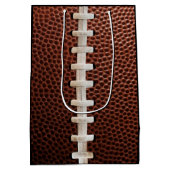 サッカーレースのテクスチャブラック ミディアムペーパーバッグ (裏面)