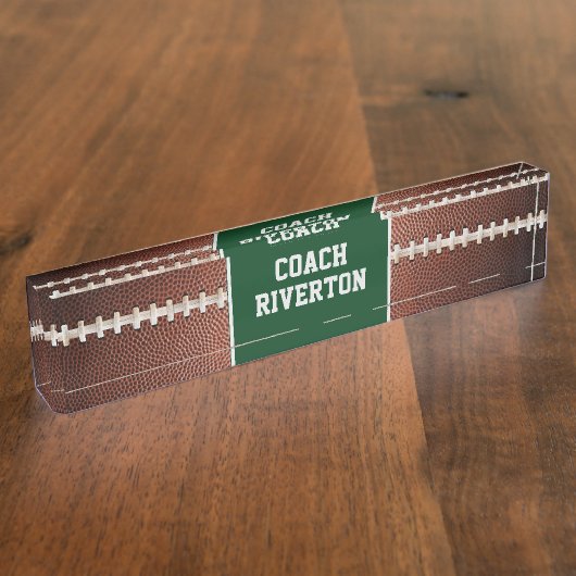 サッカーレースのテクスチャ背景 デスクネームプレート (側面)