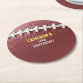 サッカーレース金ゴールド ラウンドペーパーコースター (アングル)