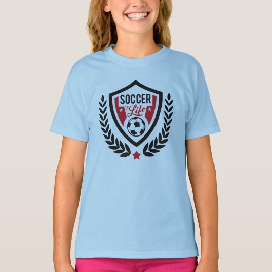 サッカーロゴ名前をカスタムするシャツとジャケット Tシャツ (正面)