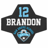 サッカーロゴ – ベビーブルー、白黒 サッカーボール (フラット)