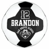 サッカーロゴ – 白黒 サッカーボール (正面)