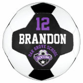 サッカーロゴ – 紫、黒、白 サッカーボール (正面)