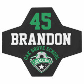 サッカーロゴ – 緑、黒、白 サッカーボール (フラット)