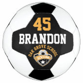 サッカーロゴ – 金ゴールド、白黒 サッカーボール (正面)