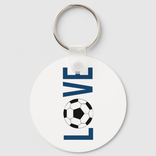 サッカーロックチェーン（青） キーホルダー (正面)