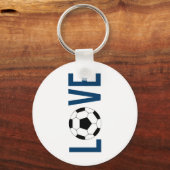 サッカーロックチェーン（青） キーホルダー (正面)
