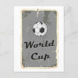 サッカーワールドカップヴィンテージスタイルポスターアートデザイン ポストカード