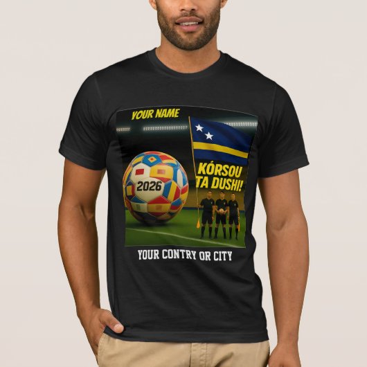 サッカーワールドカップ2026 カラソー+カスタム+国名+T Tシャツ (正面)
