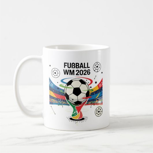 サッカーワールドカップ2026 ⚽ – サッカー・フアン・デザイン コーヒーマグカップ (左)