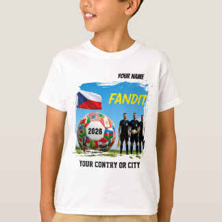 サッカーワールドカップ2026 チェコ共和国 カスタムネーム&   Tシャツ