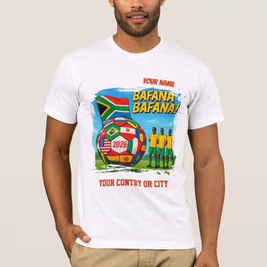 サッカーワールドカップ2026 SUDAFRICA カスタム 名前 国名 Tシャツ (正面)