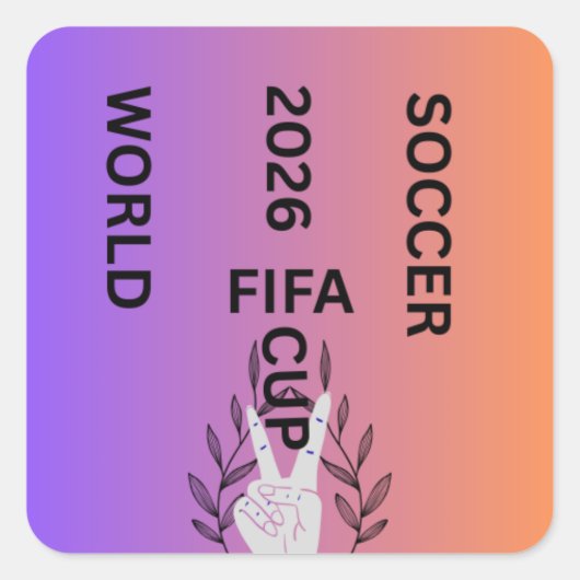 サッカーワールドカップ 2026 スクエアシール (正面)