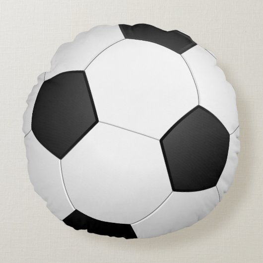 サッカー丸おもしろい枕 ラウンドクッション (正面)