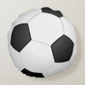 サッカー丸おもしろい枕 ラウンドクッション (裏面)