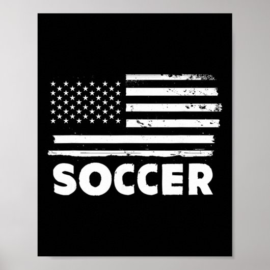 サッカー人生USAフラグ愛国スポーツデザイン ポスター (正面)
