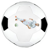 サッカー伝説の選手の肖像 白いアスリートアート サッカーボール (回転)