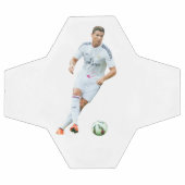 サッカー伝説の選手の肖像 白いアスリートアート サッカーボール (フラット)