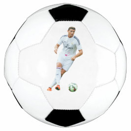 サッカー伝説の選手の肖像 白いアスリートアート サッカーボール