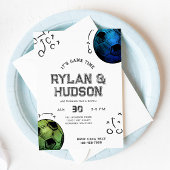 サッカー共同誕生日招待状 招待状