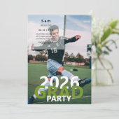 サッカー写真卒業パーティー 招待状 (スタンド正面)