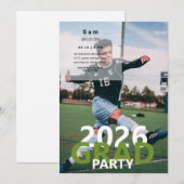 サッカー写真卒業パーティー 招待状 (正面/裏面)
