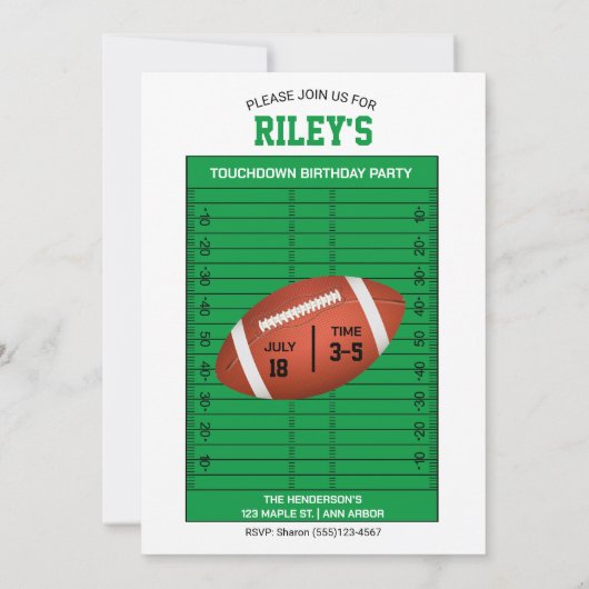 サッカー写真誕生日パーティー 招待状 (裏面)