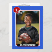 サッカー写真誕生日パーティー 招待状 (正面/裏面)