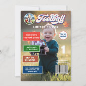 サッカー初年ダウンマガジンカバー誕生日 招待状 (正面)